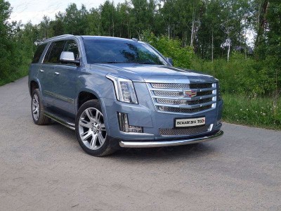 Защита переднего бампера 76 мм для Cadillac Escalade № CADESC15-05