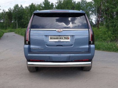 Защита заднего бампера овальная 120х60 мм ТСС для Cadillac Escalade 2015-2021