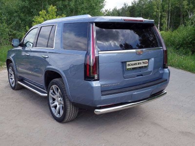Защита заднего бампера 76 мм для Cadillac Escalade № CADESC15-17