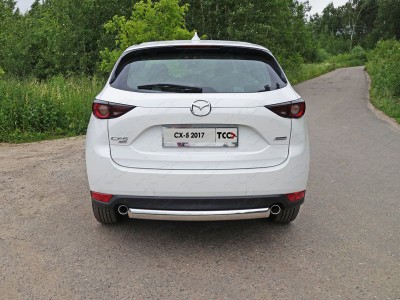 Защита задняя овальная короткая 75х42 мм для Mazda CX-5 № MAZCX517-38