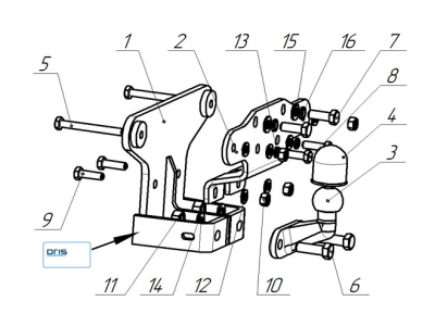 Фаркоп для Tank 500 2023-н.в., Haval H9 2014-2020, Haval H5 2024-н.в., Haval H9 2024-н.в. фланцевое крепление шара