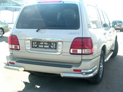 Защита заднего бампера  "уголки" d-76+53 для Lexus LX-470 2002-2008 LX_7