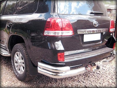 Защита заднего  бампера  "уголки" d-101.6+60(76) для Lexus LX-470 2002-2008 LX_8