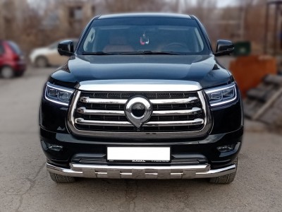 Защита переднего бампера d-76+60 с перемычками для Great Wall Poer 2019-н.в. №GWP_1.3