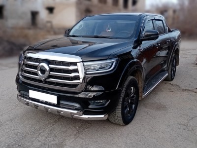 Защита переднего бампера d-76+60 с перемычками для Great Wall Poer 2019-н.в.