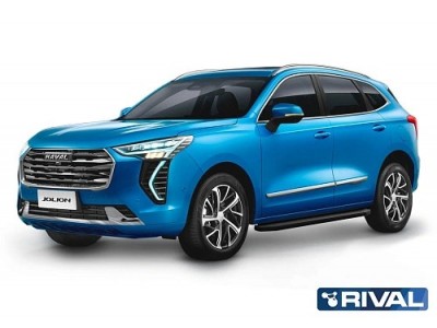 Порог-площадка "Premium-Black" A180ALB Rival + комплект крепежа  для Haval Jolion 2021-н.в. №A180ALB.9404.1