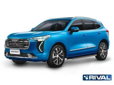 Порог-площадка "Premium" A180ALP Rival + комплект крепежа для Haval Jolion 2021-н.в. №A180ALP.9404.1