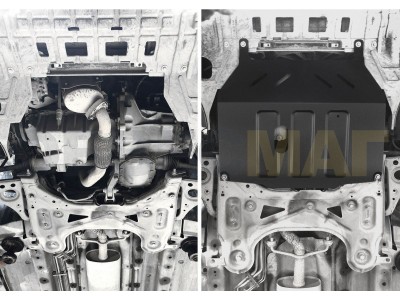 Защита картера и КПП Автоброня, сталь 2 мм для Opel Mokka 2012-2021