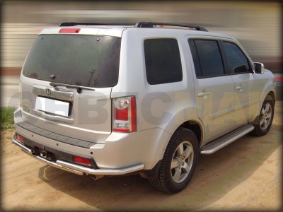 Пороги с площадкой алюминиевый лист 53 мм для Honda Pilot 2008-2011 № HPIL 2
