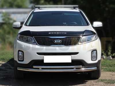 Защита передняя двойная 60-43 мм для Kia Sorento № KST13 1.3