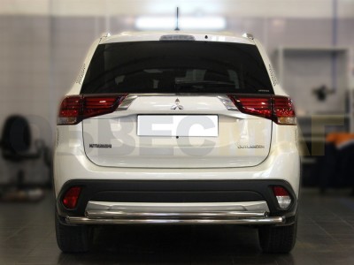 Защита заднего бампера двойная 53-43 мм для Mitsubishi Outlander № MOU15_3.1
