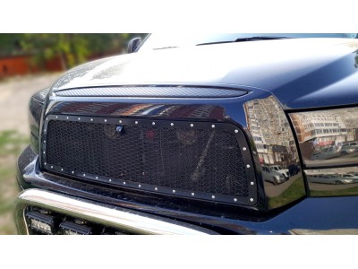 Решетка радиатора сталь 2 мм чёрная крашеная для Toyota Tundra № TTU_6.1