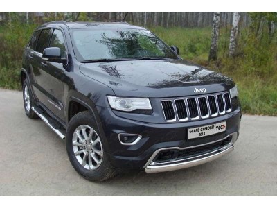 Защита передняя овальная короткая 75-42 мм для Jeep Grand Cherokee № GRCHER13-05