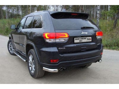 Защита заднего бампера овальные уголки 75х42 мм для Jeep Grand Cherokee № GRCHER13-11