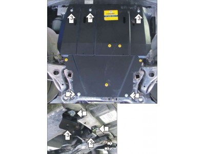 Усиленная защита картера двигателя, КПП (2 мм, сталь) для Dodge Grand Caravan 2007-2010, 2010-2020, Chrysler Town&Country 2007-2010, 2010-2016