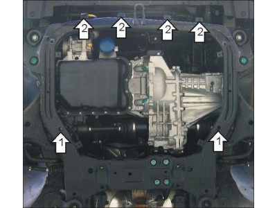 Защита картера и КПП Мотодор сталь 2 мм для Kia Carens 2006-2012