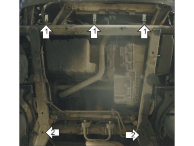 Защита картера и КПП Мотодор сталь 2 мм для Mercedes-benz Vito 1996-2003