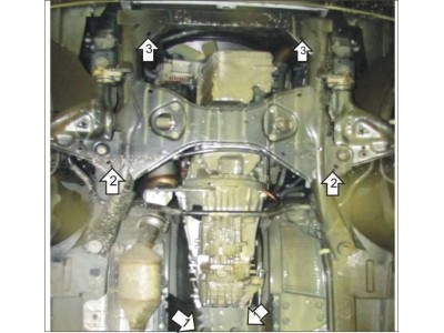 Защита картера и КПП Мотодор сталь 2 мм для Mercedes-Benz Vito/V-class Viano 2003-2014 01229