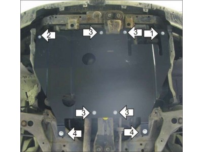 Защита картера и КПП Мотодор сталь 2 мм для Mitsubishi Carisma/Space Star 1995-2006 01306