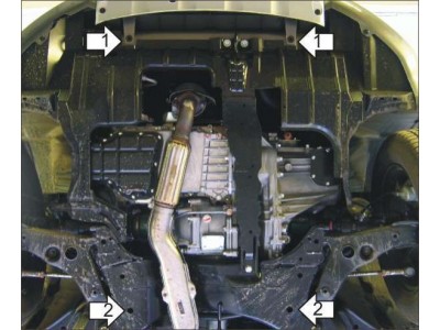 Защита картера и КПП Мотодор сталь 2 мм для Mitsubishi Outlander 2003-2006