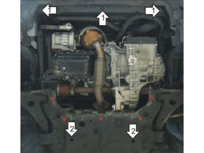 Защита картера и КПП Мотодор сталь 2 мм для Volvo V40 Cross Country 2012-2021