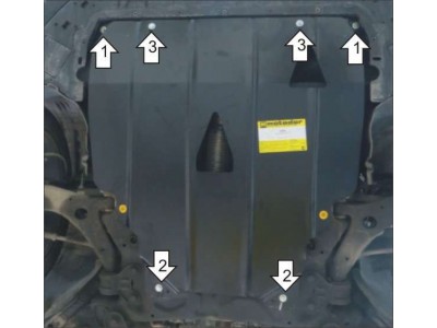 Защита картера и КПП Мотодор сталь 2 мм для Volvo V40 Cross Country 2012-2021