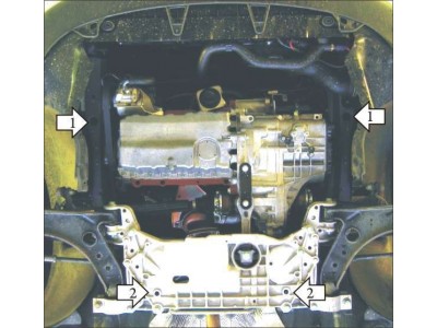 Защита картера и КПП Мотодор сталь 2 мм для Volkswagen Passat B6/B7/СС/Touran/Caddy/Skoda Octavia II/Superb 2003-2021