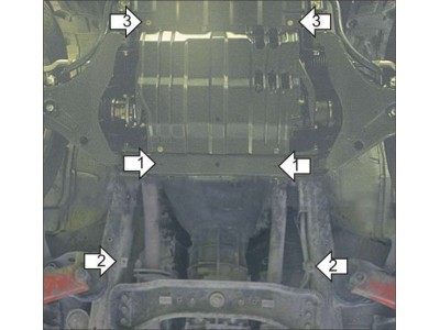 Защита картера и КПП Мотодор сталь 3 мм для Mitsubishi Pajero Sport 2008-2013