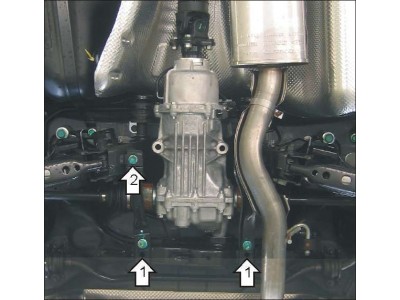 Защита заднего дифференциала Мотодор сталь 3 мм для Nissan X-Trail 2007-2021