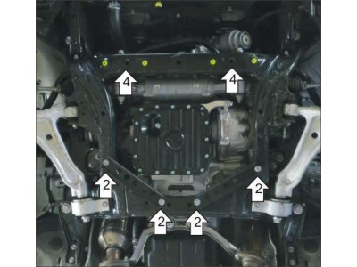 Защита картера двигателя Мотодор сталь 3 мм для Lexus GS300/GS350 2005-2018