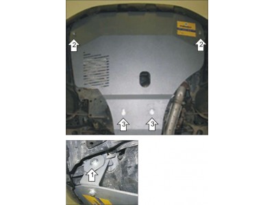 Защита картера двигателя Мотодор алюминий 5 мм для Subaru Outback 2003-2009
