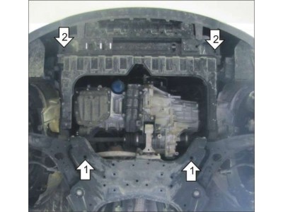 Защита картера и КПП Мотодор сталь 2 мм для Hyundai Solaris/Kia Rio 2010-2017 70901