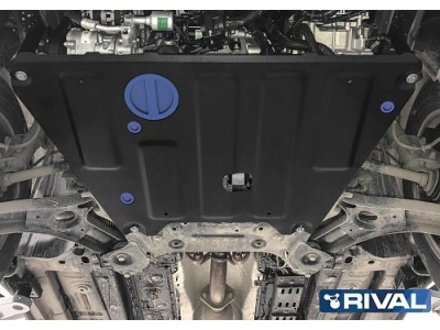 Защита картера + КПП+ комплект крепежа, Rival, Сталь для Changan CS 35 Plus, V-1,4, Робот, 2023-н.в.