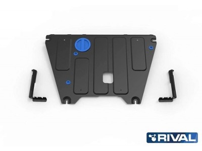Защита картера + КПП+ комплект крепежа, Rival, Сталь для Changan CS 35 Plus, V-1,4, Робот, 2023-н.в. №111.8924.1