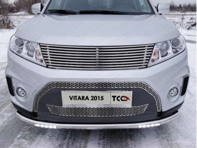 Защита переднего бампера с ДХО 60 мм для Suzuki Vitara № SUZVIT15-03