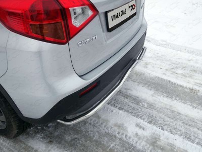 Защита заднего бампера короткая 42 мм ТСС для Suzuki Vitara 2015-2021