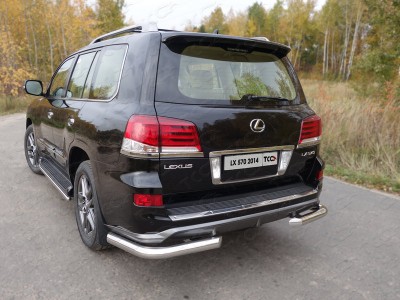 Защита заднего бампера уголки 76 мм для Lexus LX-570 Sport № LEXLX570SP14-11