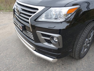 Защита передняя двойная 76-75 мм ТСС для Lexus LX-570 Sport 2014-2021