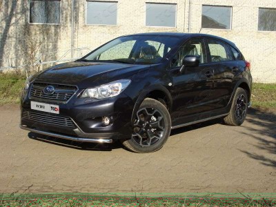 Защита штатных порогов 42 мм ТСС для Subaru XV 2011-2017