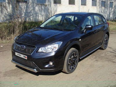 Защита штатных порогов 42 мм ТСС для Subaru XV 2011-2017