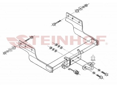 Фаркоп для Ford Transit фургон, микроавтобус со ступенькой (передний/задний привод) 04/2000-06/2006, 07/2006-2014 фланцевое крепление шара №F-300