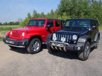 Защита переднего бампера 76 мм для Jeep Wrangler 3D № JEEPWRAN3D(3.6)14-01