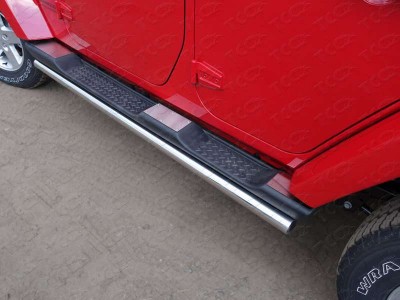 Накладки на пластиковые пороги шлифованные (комплект 4 шт.) для Jeep Wrangler 3D № JEEPWRAN3D(3.6)14-28