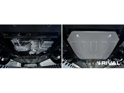 Защита картера + КПП + комплект крепежа, Rival, Алюминий для GAC GS3;2024-н.в.;1,5;FWD;РКПП(рынок РФ)