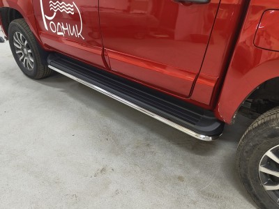 Защита порогов 42,4 мм для Foton Tunland G7 2.0 Diesel АКПП 4WD 2024-н.в. №FOTTUNG724-20