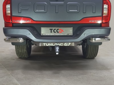Защита задняя (уголки) 76,1 мм для Foton Tunland G7 2.0 Diesel АКПП 4WD 2024-н.в.