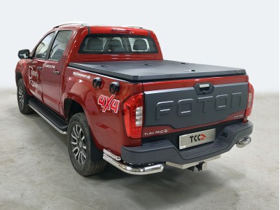 Защита задняя (уголки двойные) 76,1/42,4 мм для Foton Tunland G7 2.0 Diesel АКПП 4WD 2024-н.в. №FOTTUNG724-23
