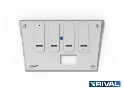 Защита картера + комплект крепежа, Rival, Алюминий для FAW Bestune T77,  V-1.5, робот, 2021-н.в., бензин №333.8011.1