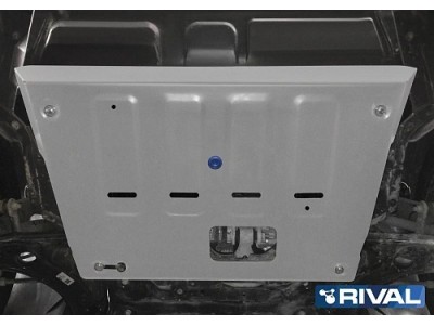 Защита картера + комплект крепежа, Rival, Алюминий для FAW Bestune T77,  V-1.5, робот, 2021-н.в., бензин 
