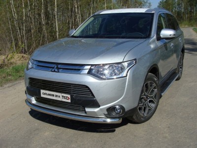 Накладка решётки радиатора верхняя 12 мм для Mitsubishi Outlander № MITOUT14-03